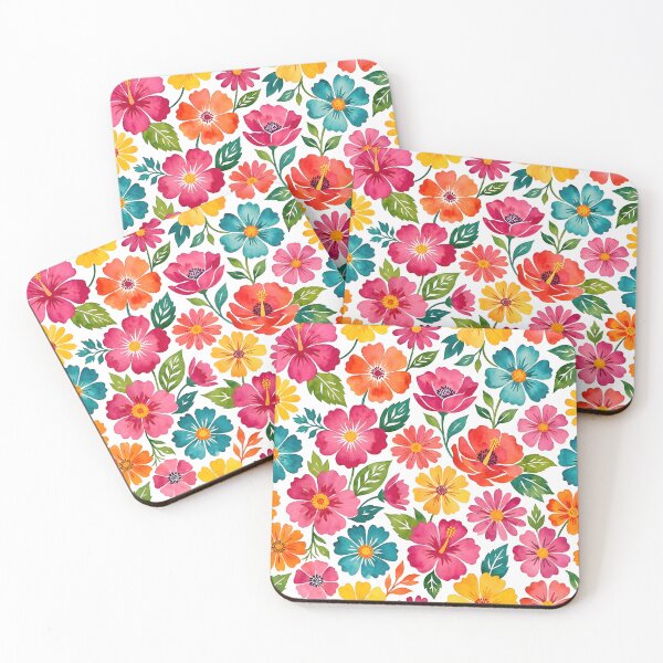 Item preview, Bright Watercolor Summer Garden Floral Pattern designed and sold by Sybille-Yates.