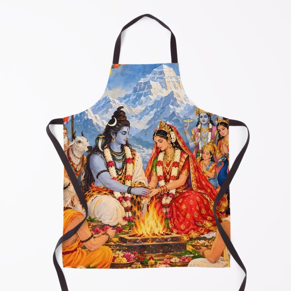Item preview, Pintura de la ceremonia nupcial de Shiva y Parvati designed and sold by hutofdesigns.