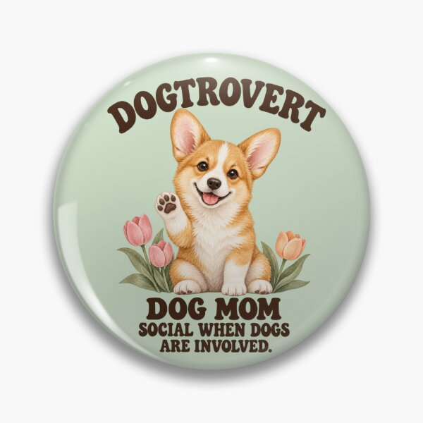 Item preview, Dogtrovert Dog Mom Corgi with Tulips – Funny Spring Birthday Gift for Introvert Dog Lovers designed and sold by Im-Ara.