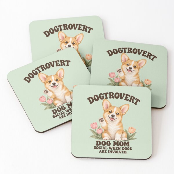 Item preview, Dogtrovert Dog Mom Corgi with Tulips – Funny Spring Birthday Gift for Introvert Dog Lovers designed and sold by Im-Ara.