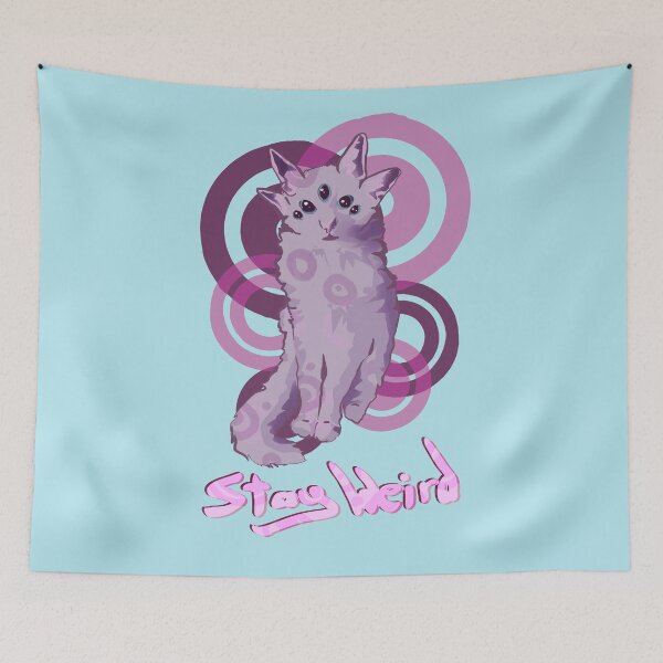 Item preview, Stay weird | Cute Pastel Goth Multi-Eyed Cat Creature designed and sold by pinkybat.