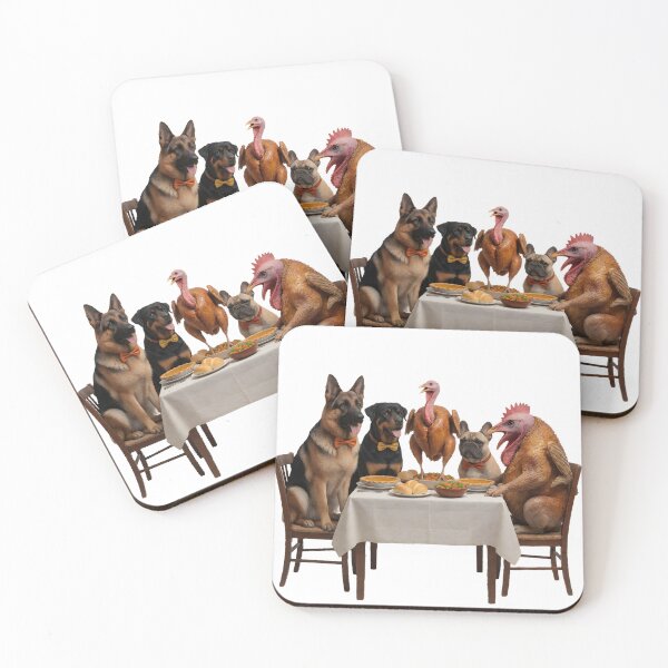 Item preview, Funny Thanksgiving Dinner with Dogs and Two Turkeys designed and sold by BestFriendWorld.