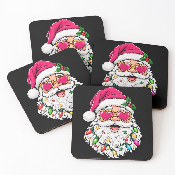 Item preview, Cheerful Santa with Heart Glasses and Christmas Lights designed and sold by rafaeltto.