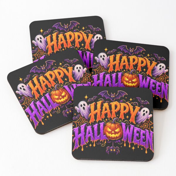 Item preview, Happy Halloween Spooky Pumpkin Ghosts Bats designed and sold by LuckyInk11.