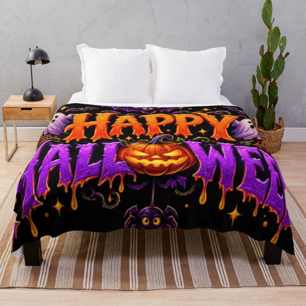 Item preview, Happy Halloween Spooky Pumpkin Ghosts Bats designed and sold by LuckyInk11.