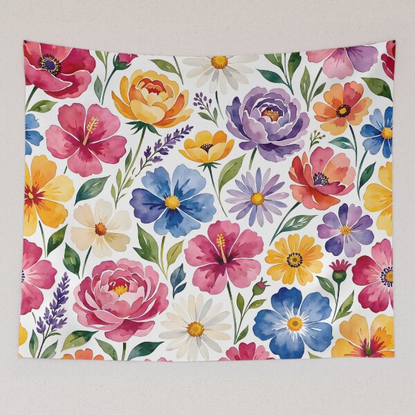 Item preview, Bright Watercolor Summer Garden Floral Pattern designed and sold by Sybille-Yates.
