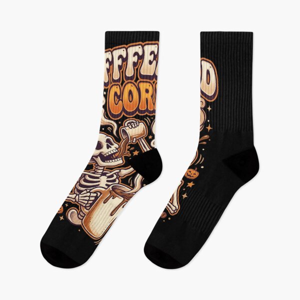 Item preview, Halloween Caffeinated Skeletons Drinking Coffee with Pumpkin and Steam Art designed and sold by ArcaneArtistry.