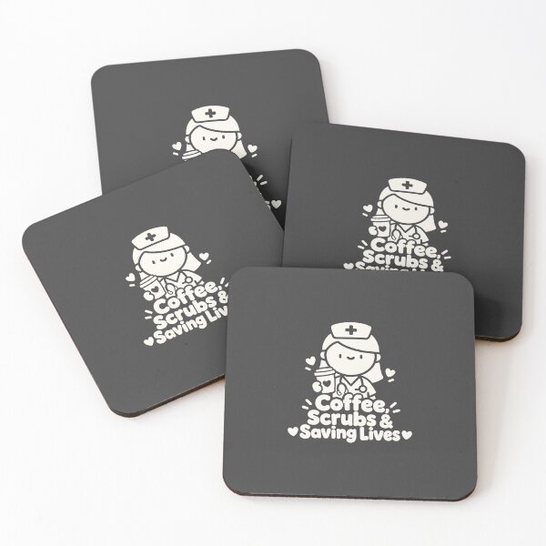 Item preview, Coffee, Scrubs & Saving Lives Nurse Line Art designed and sold by KiwyStudio.