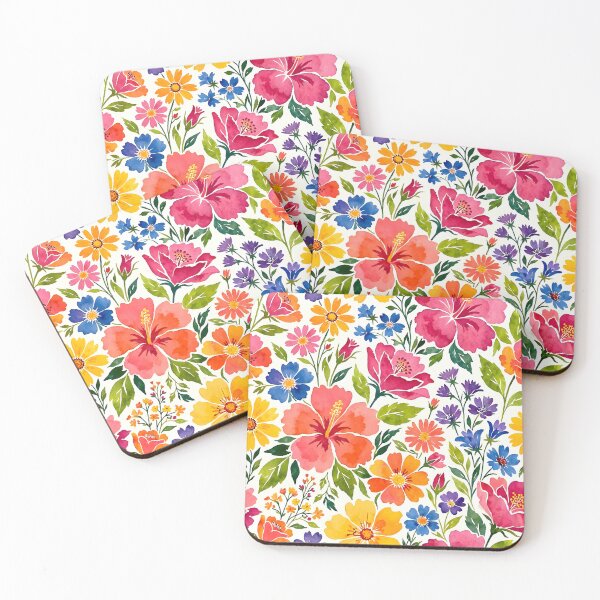 Item preview, Bright Watercolor Summer Garden Floral Pattern designed and sold by Sybille-Yates.