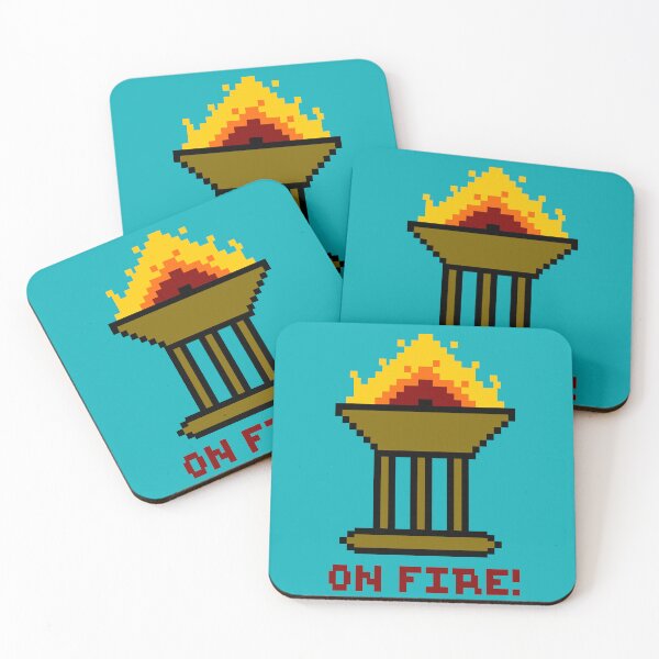 Item preview, On Fire! – Retro Pixel Art Fire Bowl designed and sold by FlatstudioArt.