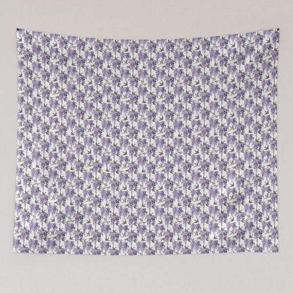 Item preview, Japanese Wisteria and Flying Swallows Kachoga designed and sold by ArtfulAlchemy1.