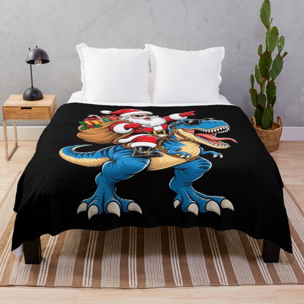 Item preview, Santa riding a dinosaur for a festive twist christmas designed and sold by rafaeltto.