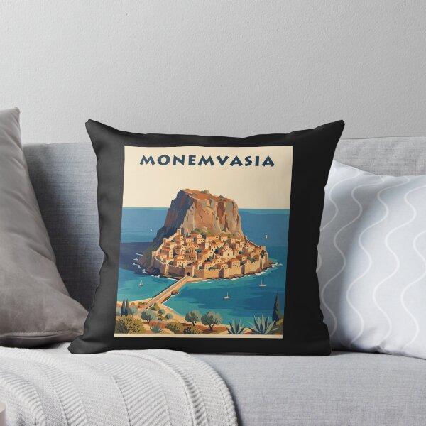 Item preview, Monemvasia Rock Town – Vintage Greek Travel Poster designed and sold by Odd World.