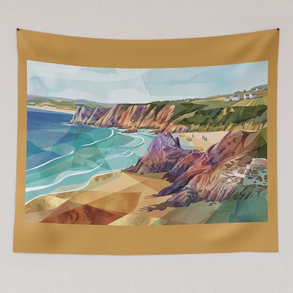 Item preview, Tor Bay and Cliffs Gower Peninsula, Wales designed and sold by ArtworkNorth.