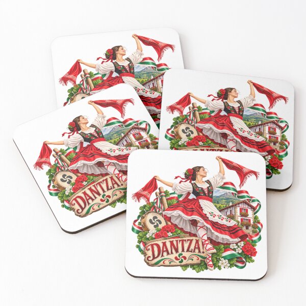 Item preview, Traditional Basque Folk Dancer Retro Illustration designed and sold by Gino64.