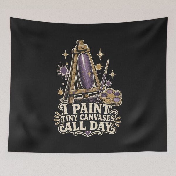 Item preview, I Paint Tiny Canvases All Day Shirt, Funny Nail Tech T-Shirt, Nail Artist Humor Tee, Manicurist Gift Shirt, Vintage Nail Easel Graphic designed and sold by TshirtsLabs.