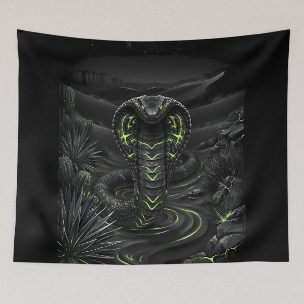 Item preview, Neon Green Glowing Cobra in Desert designed and sold by Enea Kelo.