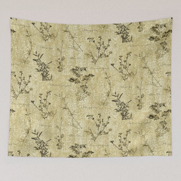 Item preview, Vintage herbarium plants on a beige background designed and sold by Visual Arts Dominika Cybuch.