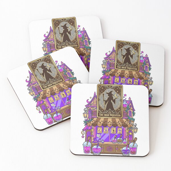 Item preview, The High Priestess Boba Shop - Kawaii Surreal Witch Halloween Art designed and sold by jrzvibe.