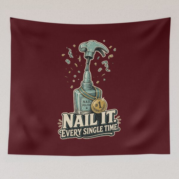 Item preview, Nail It Every Single Time Shirt, Funny Nail Tech T-Shirt, Nail Pun Tee, Manicurist Gift Shirt, Vintage Nail Trophy Graphic designed and sold by TshirtsLabs.