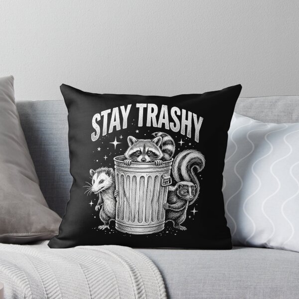 Item preview, Stay Trashy Raccoon Opossum Skunk designed and sold by dudelinart.
