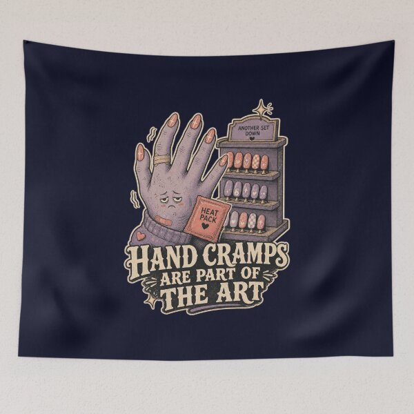 Item preview, Hand Cramps Are Part Of The Art Shirt, Funny Nail Tech T-Shirt, Nail Artist Humor Tee, Manicurist Gift Shirt, Vintage Tired Hand Graphic designed and sold by TshirtsLabs.