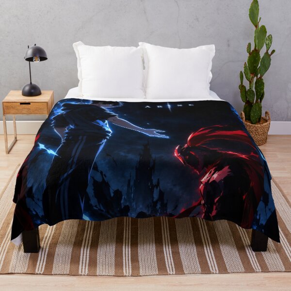 Item preview, Blue Shadow Hunter – Crimson Demon Awakening Dark Fantasy Anime Art designed and sold by Dyan4.