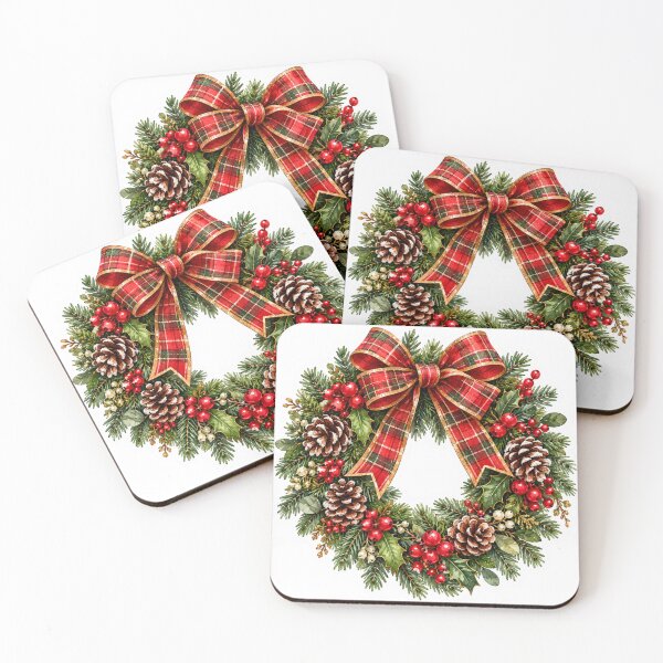 Item preview, Cozy Christmas Wreath Sticker Watercolor designed and sold by PriyankaSonara.