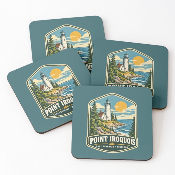 Item preview, Point Iroquois Lighthouse Michigan Vintage Travel Shirt | Great Lakes Retro Coastal Adventure Badge designed and sold by Globalcitytees.