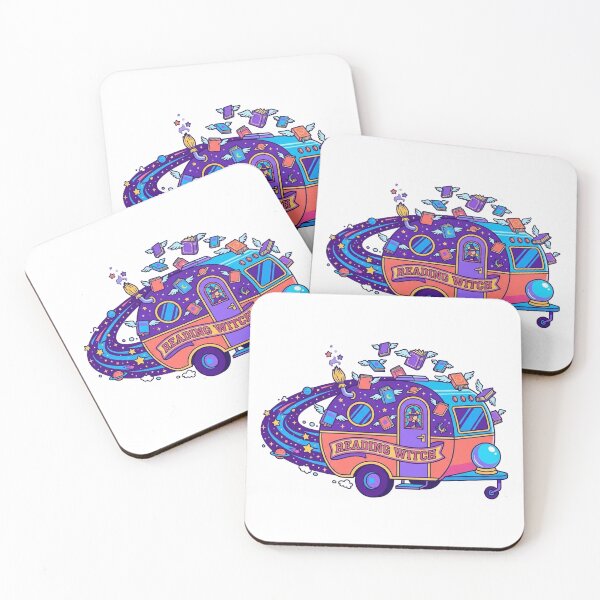 Item preview, Reading Witch Caravan - Surreal Cosmic Halloween Book Art designed and sold by jrzvibe.