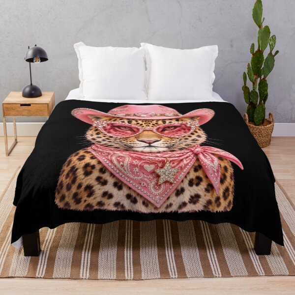 Item preview, Pink Cowgirl Leopard with Rhinestone Hat and Sunglasses designed and sold by JerdbordinShop.
