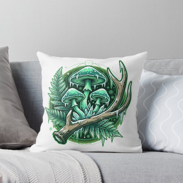 Item preview, Aesthetic Mystic Forest Magic Mushrooms & Frosted Antlers Fantasy Art designed and sold by m.mmado.