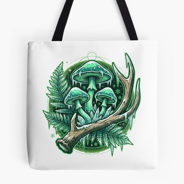Item preview, Aesthetic Mystic Forest Magic Mushrooms & Frosted Antlers Fantasy Art designed and sold by m.mmado.