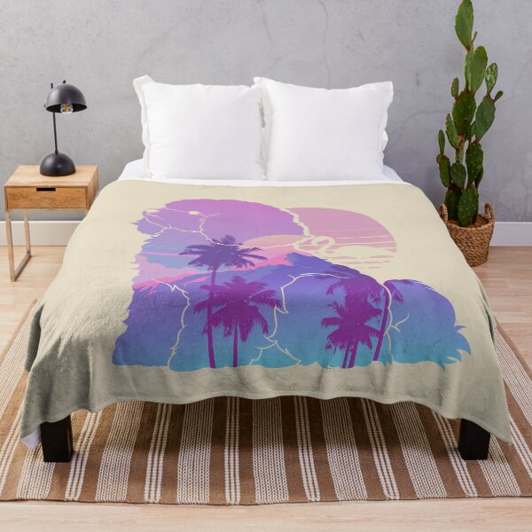 Item preview, Retro Synthwave Cute Dog Tropical designed and sold by mustbewhy.