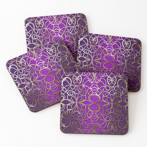 Item preview, Royal Purple and Antique Gold Ornamental Pattern designed and sold by Visual Studio 888.