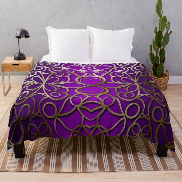 Item preview, Royal Purple and Antique Gold Ornamental Pattern designed and sold by Visual Studio 888.