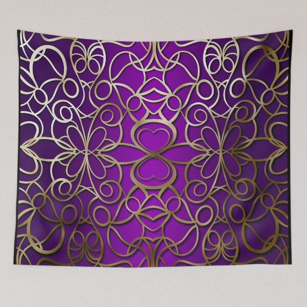 Item preview, Royal Purple and Antique Gold Ornamental Pattern designed and sold by Visual Studio 888.