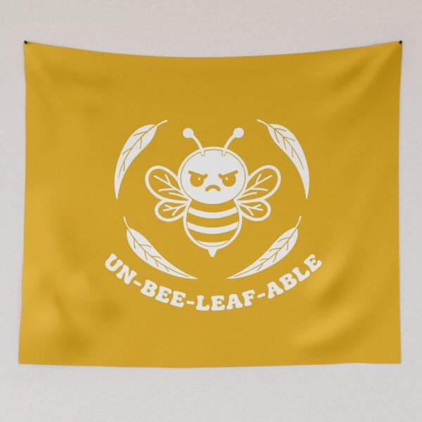 Item preview, Un-BEE-Leaf-Able | Funny Sassy Cranky Bee Botanical Pun designed and sold by Petal & Pith Makery.