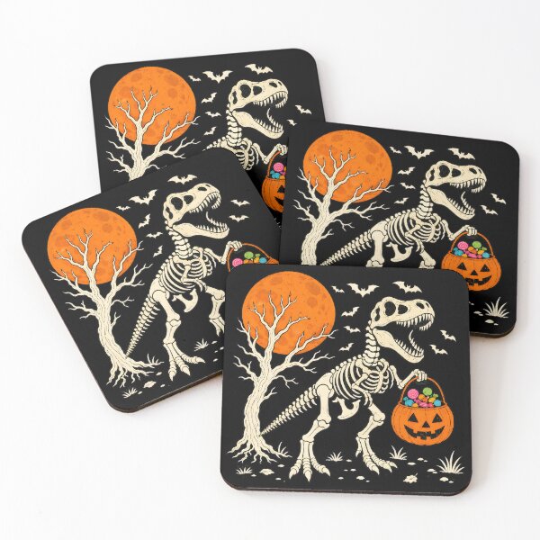 Item preview, Skeleton Dinosaur Halloween Candy Moon Bats designed and sold by SoyLamderma.