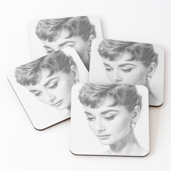 Item preview, Classic Hollywood Actress Pencil Portrait - Vintage Glamour Black and White Sketch Art designed and sold by Leon Woods Pencil Art.