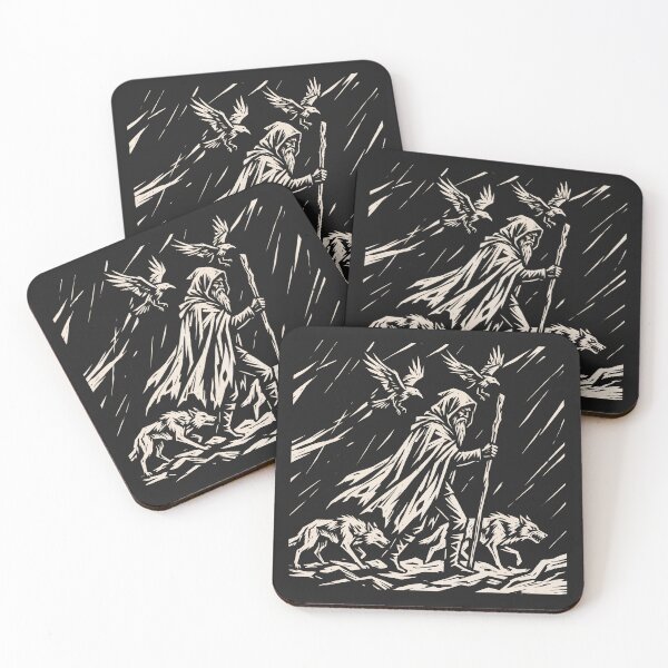 Item preview, Odin the Wanderer – Norse Expressionist Woodcut designed and sold by Odd World.
