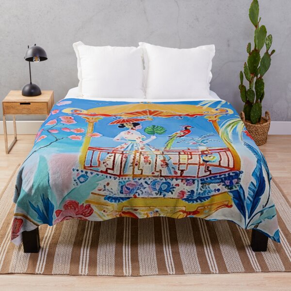 Item preview, Whimsical chinoiserie court scene designed and sold by SophieClimaArt.