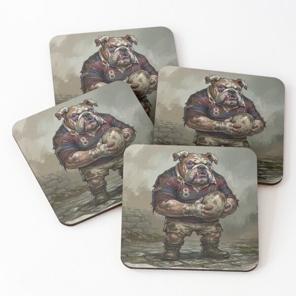 Item preview, Funny Bruised British Bulldog Veteran Rugby Player Art designed and sold by Englandbear.