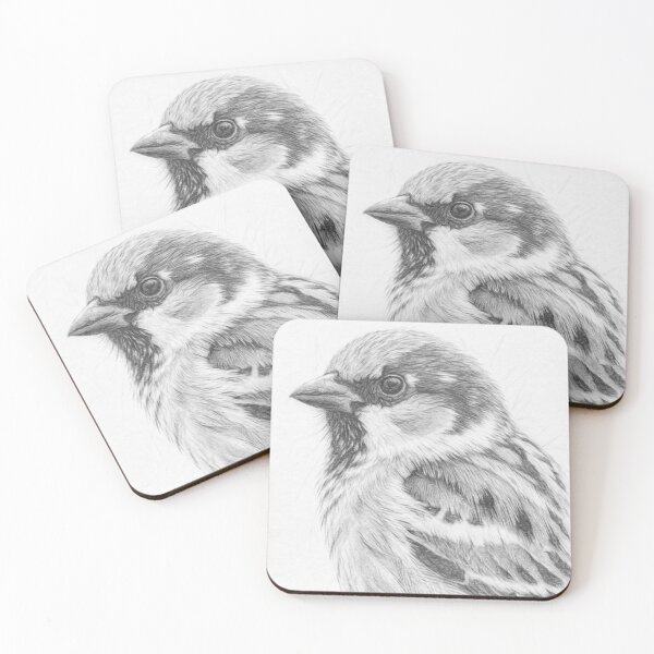 Item preview, House Sparrow Pencil Sketch Portrait - Fine Art Bird Pencil Drawing designed and sold by Leon Woods Pencil Art.