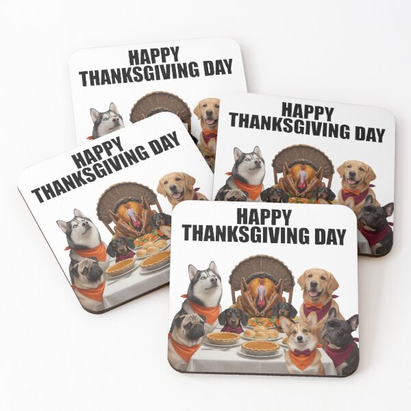 Item preview, Happy Thanksgiving Day Dogs and Turkey Dinner Party designed and sold by BestFriendWorld.