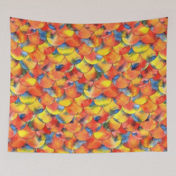 Item preview, Colorful watercolor mermaid tales inspired pattern designed and sold by Visual Arts Dominika Cybuch.