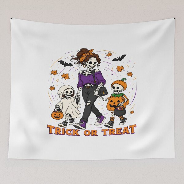 Item preview, Skeleton Family Trick Or Treat Halloween Art designed and sold by SoyLamderma.