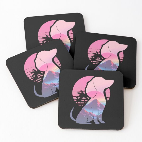 Item preview, Dachshund Dog Retro Sunset Palm Tree designed and sold by mustbewhy.