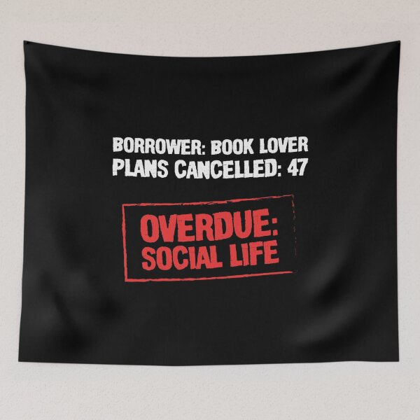 Item preview, Overdue Social Life: Vintage Library Card Book Lover Humor designed and sold by DESIGNNOUR.