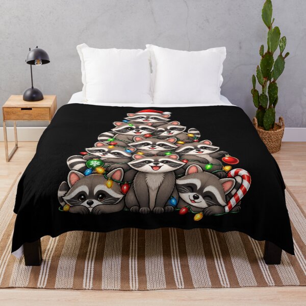 Item preview, Cute raccoons Christmas tree design designed and sold by rafaeltto.